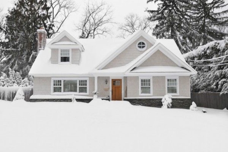snow covered house