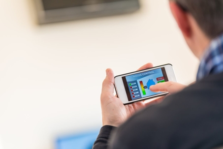 man using smartphone