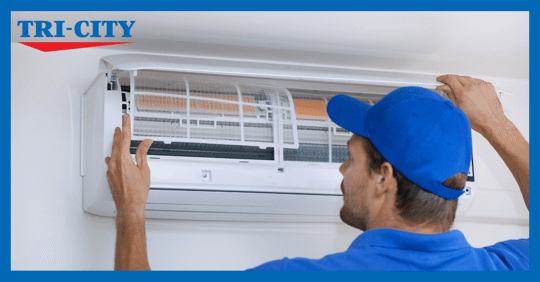 man working on HVAC system