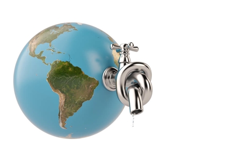 globe with knotted water tap