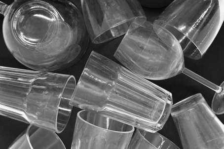 glasses with hard water spots