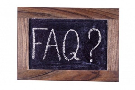 FAQ on a black board