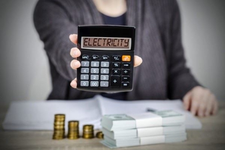 calculator that says "electricity"