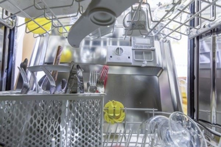 interior view of dishwasher