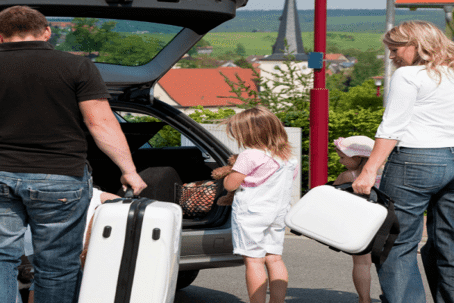 family going on vacation